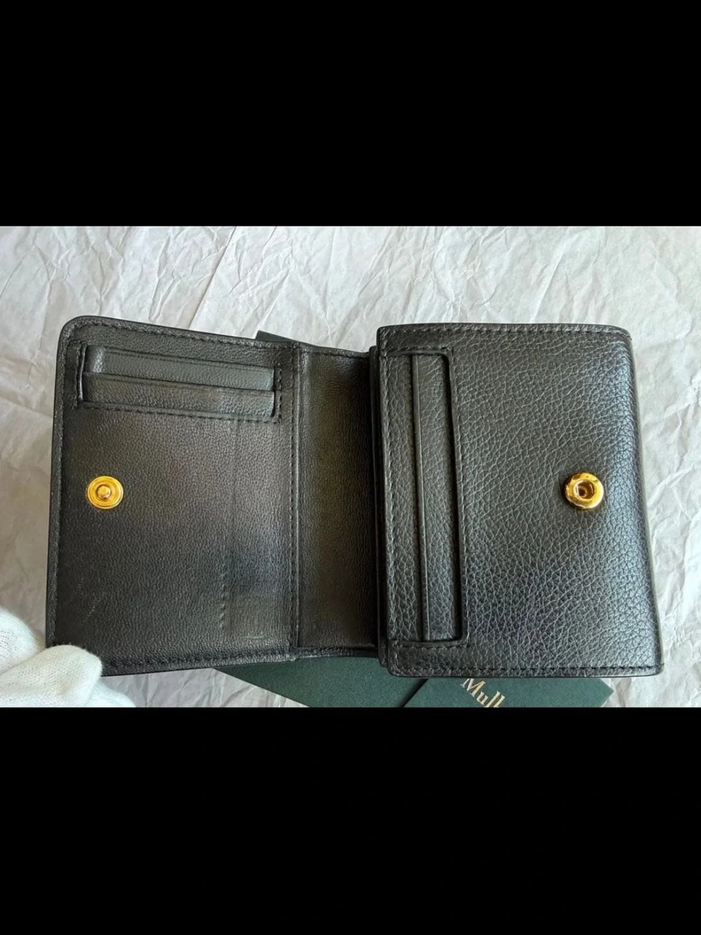Mulberry Black Pebbled Leather Fold Wallet